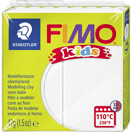 FIMO® Kids Clay, Glitter, Weiß, 42 g/ 1 Pck von Diverse
