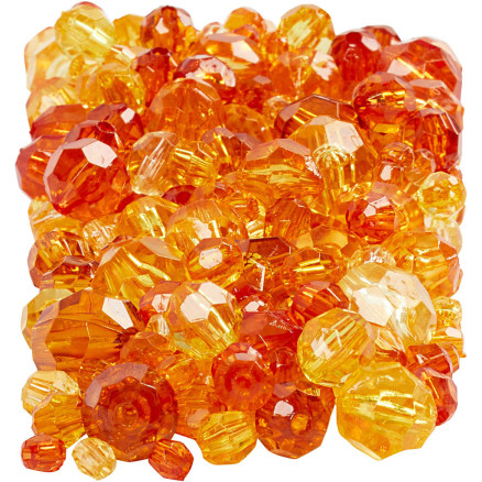 Facettenperlen, Größe 4-12 mm, Lochgröße 1-2,5 mm, Gelb (32227), 250 g von Diverse