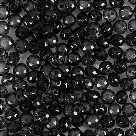 Facettierte Perlen, Durchm. 4 mm, Lochgröße 1 mm, grau, 45 Stück / 1 Pk. Facettierte Perlen, Durchm. 4 mm, Lochgröße 1 mm, grau, 45 Stück / 1 Pk. von Diverse