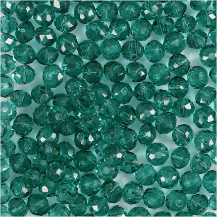 Facettierte Perlen, Durchm. 4 mm, Lochgröße 1 mm, grün, 45 Stück / 1 Pk. Facettierte Perlen, Durchm. 4 mm, Lochgröße 1 mm, grün, 45 Stück / 1 Pk. von Diverse