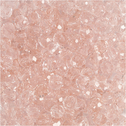 Facettierte Perlen, Größe 3x4 mm, Lochgröße 0,8 mm, Rosa, 100 Stück / 1 Pk. Facettierte Perlen, Größe 3x4 mm, Lochgröße 0,8 mm, Rosa, 100 Stück / 1 Pk. von Diverse