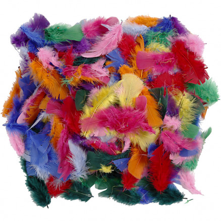 Federn, Größen 7-8 cm, 50 g, Farbenmix von Diverse