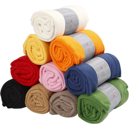 Fleece, L 125 cm, B 150 cm, Sortierte Farben, 10 Stk/ 1 Pck von Diverse