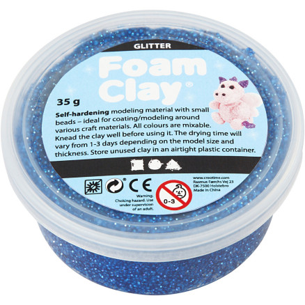 Foam Clay® , Glitter, Blau, 35 g/ 1 Dose von Diverse