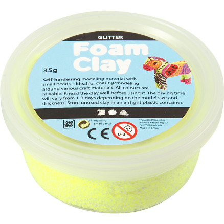 Foam Clay® , Glitter, Gelb, 35 g/ 1 Dose von Diverse