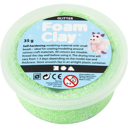 Foam Clay® , Glitter, Grün, 35 g/ 1 Dose von Diverse