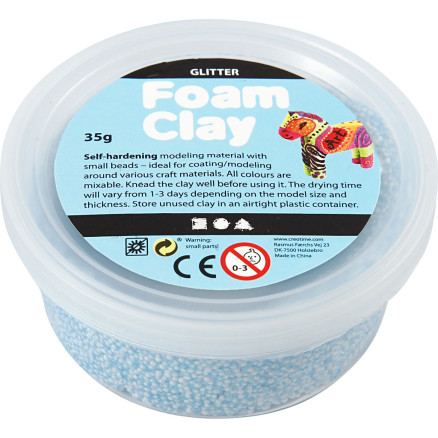 Foam Clay® , Glitter, Hellblau, 35 g/ 1 Dose von Diverse
