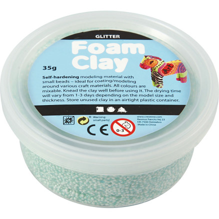 Foam Clay® , Glitter, Hellgrün, 35 g/ 1 Dose von Diverse