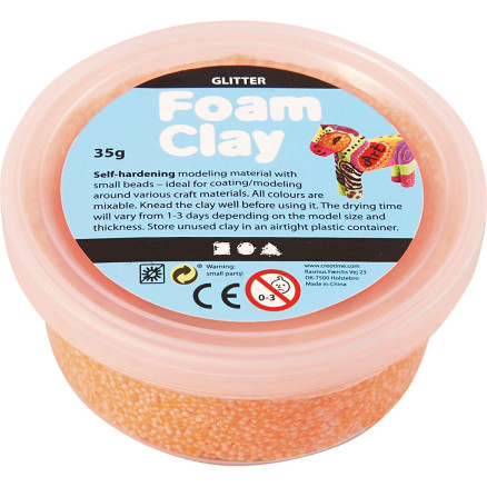 Foam Clay® , Glitter, Orange, 35 g/ 1 Dose von Diverse