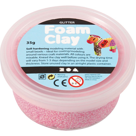 Foam Clay® , Glitter, Rosa, 35 g/ 1 Dose von Diverse