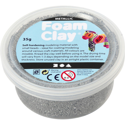 Foam Clay® , Metallic, Silber, 35 g/ 1 Dose von Diverse