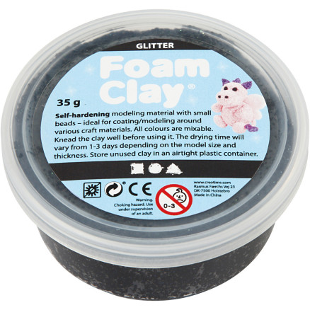 Foam Clay® , Schwarz mit Glitter, 35 g/ 1 Dose von Diverse
