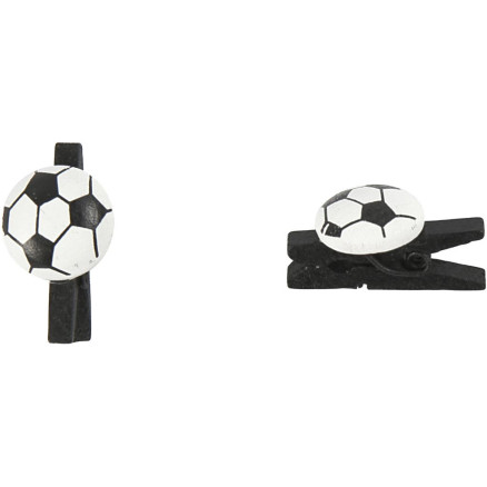 Fußball-Clip, Größe 14x25 mm, Dicke 12 mm, schwarz, 10 Stück / 1 Pk. Fußball-Clip, Größe 14x25 mm, Dicke 12 mm, schwarz, 10 Stück / 1 Pk. von Diverse