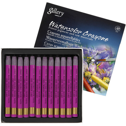 Gallery Aquarell-Kreide, L 9,3 cm, Dicke 8 mm, Dunkelpink (314), 12 Stk/ 1 Pck von Diverse