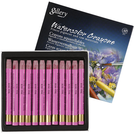 Gallery Aquarell-Kreide, L 9,3 cm, Dicke 8 mm, Hellpink (316), 12 Stk/ 1 Pck von Diverse