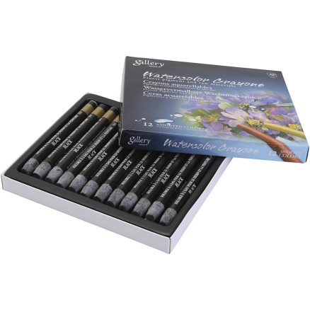 Gallery Aquarell-Kreide, Schwarz, 12 Stk/ 1 Pck Gallery Aquarell-Kreide, Schwarz, 12 Stk/ 1 Pck von Diverse