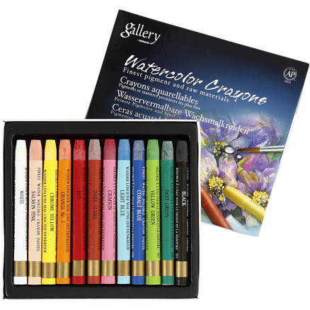 Gallery Aquarell-Kreide, L 9,3 cm, Sortierte Farben, 12 Stk/ 1 Pck von Diverse