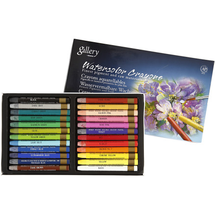 Gallery Aquarell-Kreide, L 9,3 cm, Sortierte Farben, 24 Stk/ 1 Pck von Diverse
