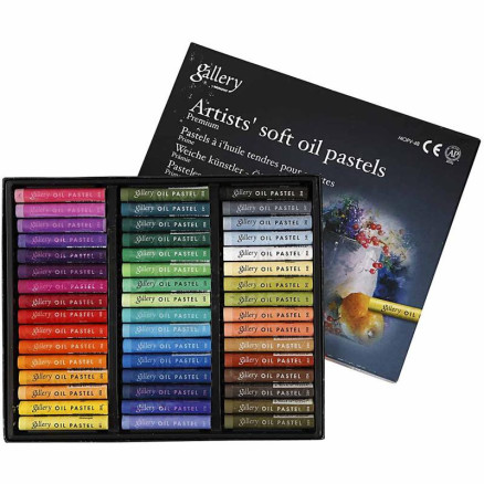Gallery Ölpastellkreide Premium, L 7 cm, Dicke 10 mm, Sortierte Farben, 48 Stk/ 1 Pck von Diverse