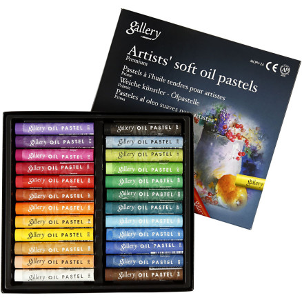 Gallery Ölpastellkreide Premium, L 7 cm, Dicke 10 mm, Sortierte Farben, 24 Stk/ 1 Pck von Diverse
