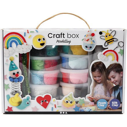 Geschenkbox mit Foam Clay® und Silk Clay®, Modellieren, Sortierte Farben, 1 Set von Diverse