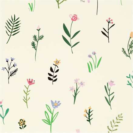 Geschenkpapier, Blumen, B: 50 cm, 80 g, 100 m/ 1 rl. von Diverse