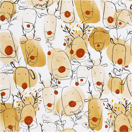 Geschenkpapier, Rentier, B 50 cm, 80 g, Beige, Rot, 100 m/ 1 Rolle Geschenkpapier, Rentier, B 50 cm, 80 g, Beige, Rot, 100 m/ 1 Rolle von Diverse
