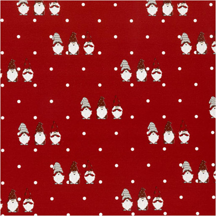 Geschenkpapier, Skandinavischer Weihnachtszwerg, B 50 cm, 80 g, Rot, 100 m/ 1 Rolle von Diverse