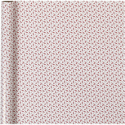 Geschenkpapier, Trompete, B 70 cm, 80 g, Rot, Weiß, 4 m/ 1 Rolle von Diverse