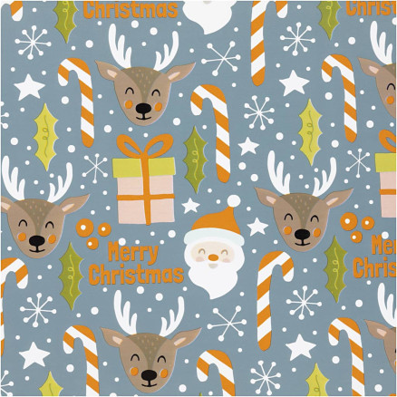 Geschenkpapier, Weihnachtsmann, Weihnachtsgeschenk, Lutscher, Rentier, B 50 cm, 80 g, Grau, 100 m/ 1 Rolle Geschenkpapier, Weihnachtsmann, Weihnachtsgeschenk, Lutscher, Rentier, B 50 cm, 80 g, Grau, 100 m/ 1 Rolle von Diverse