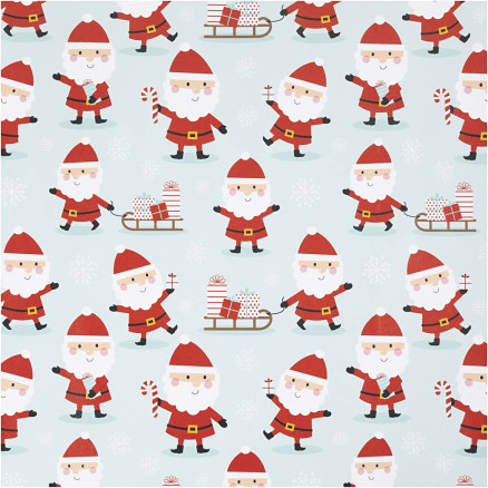 Geschenkpapier, Weihnachtsmann mit Schlitten, B 50 cm, 80 g, Mintgrün, 100 m/ 1 Rolle Geschenkpapier, Weihnachtsmann mit Schlitten, B 50 cm, 80 g, Mintgrün, 100 m/ 1 Rolle von Diverse