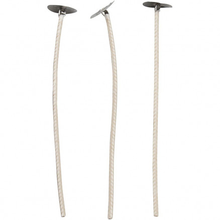 Gewachste Kerzendochte, L: 10cm, Stärke 2mm, 50 Stk von Diverse