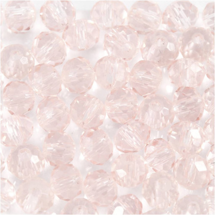 Glasperlen, Durchm. 4 mm, Lochgröße 1 mm, Hell Rosa, 45 Stück / 1 Pk. Glasperlen, Durchm. 4 mm, Lochgröße 1 mm, Hell Rosa, 45 Stück / 1 Pk. von Diverse
