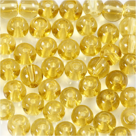 Glasperlen, Durchm. 4 mm, Lochgröße 1 mm, gelb, 45 Stück / 1 Pk. Glasperlen, Durchm. 4 mm, Lochgröße 1 mm, gelb, 45 Stück / 1 Pk. von Diverse