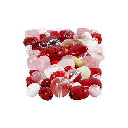 Glasperlen, Marienkäfer, Blätter, Herzen, Größe 5-22 mm, Lochgröße 0,5-1,5 mm, versch. Farben, 60g/ 1 Pk. Glasperlen, Marienkäfer, Blätter, Herzen, Größe 5-22 mm, Lochgröße 0,5-1,5 mm, versch. Farben, 60g/ 1 Pk. von Diverse