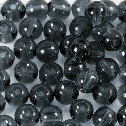 Glasperlen, diam. 4 mm, Lochgröße 1 mm, grau, 45 Stück / 1 Pk. Glasperlen, diam. 4 mm, Lochgröße 1 mm, grau, 45 Stück / 1 Pk. von Diverse