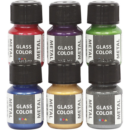 Glass Color Metal, Sortierte Farben, 6x30 ml/ 1 Pck Glass Color Metal, Sortierte Farben, 6x30 ml/ 1 Pck von Diverse