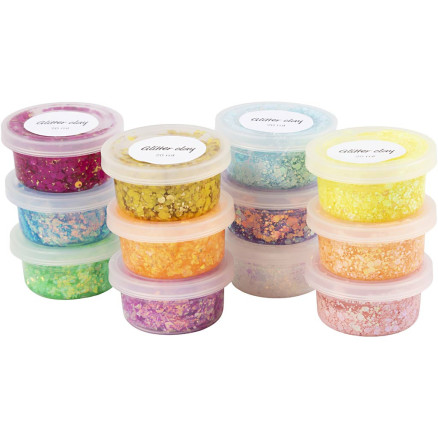 Glitter Clay, Sortierte Farben, 72x20 g/ 1 Pck von Diverse