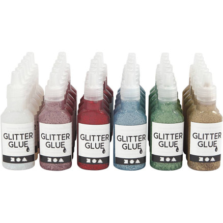 Glitzerkleber, 36x25 ml/ 1 Pck von Diverse