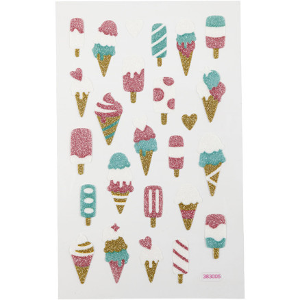 Glitzersticker, Eis, Blatt 10x16 cm, 1 Blatt von Diverse