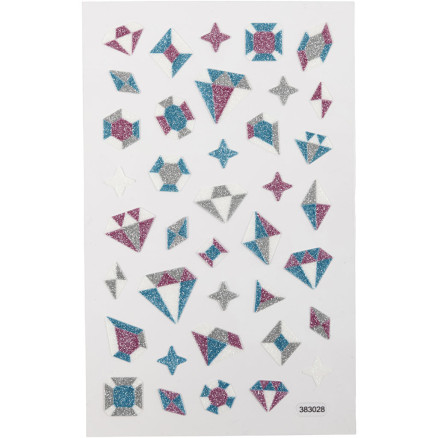 Glitzersticker, Rauten, Blatt 10x16 cm, 1 Blatt von Diverse