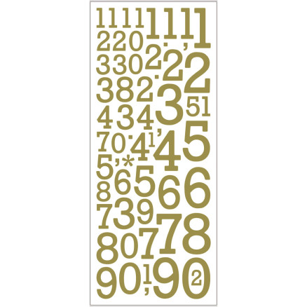Glitzersticker, Zahlen, Blatt 10x24 cm, gold, 2 Blatt/ 1 Pk. Glitzersticker, Zahlen, Blatt 10x24 cm, gold, 2 Blatt/ 1 Pk. von Diverse