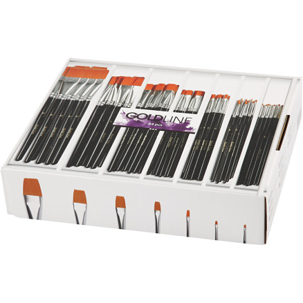 Gold Line Pinsel, Nr. 0+2+4+8+12+16+20, L 16,5-20 cm, B 1-7 mm, Flach, 7x12 Stk/ 1 Pck von Diverse