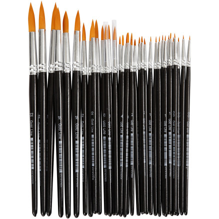 Gold Line Pinsel, Nr. 0+1+2+4+8+12+18+22, L 17-21,5 cm, B 1-7 mm, rund Gold Line Pinsel, Nr. 0+1+2+4+8+12+18+22, L 17-21,5 cm, B 1-7 mm, rund von Diverse