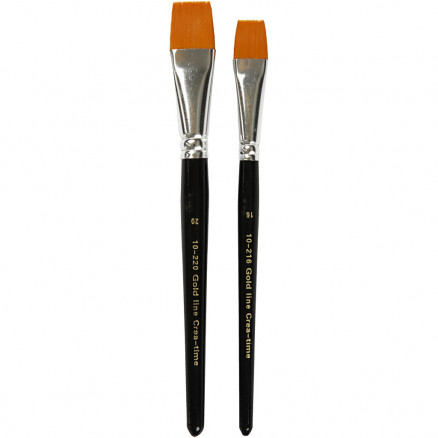 Gold Line Pinsel, Nr. 16+20, B: 17+24 mm, flach, 2 Stk. Gold Line Pinsel, Nr. 16+20, B: 17+24 mm, flach, 2 Stk. von Diverse