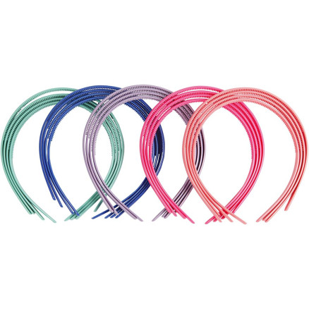 Haarreifen, B 8 mm, Sortierte Farben, 20 Stk/ 1 Pck von Diverse