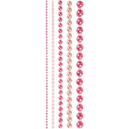 Halbe Perlen, Größe 2-8 mm, rosa, 140 Stück / 1 Pk. von Diverse