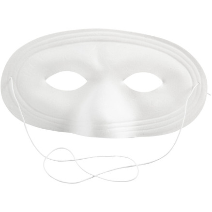Halbmaske, H 10 cm, B 17,5 cm, Weiß, 1 Stk Halbmaske, H 10 cm, B 17,5 cm, Weiß, 1 Stk von Diverse