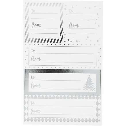 Hin- und Rücksendeetiketten, Blatt 9x14 cm, Größe 42x39+84x29 mm, silber, weiß, 4 Blatt/ 1 Pk. Hin- und Rücksendeetiketten, Blatt 9x14 cm, Größe 42x39+84x29 mm, silber, weiß, 4 Blatt/ 1 Pk. von Diverse