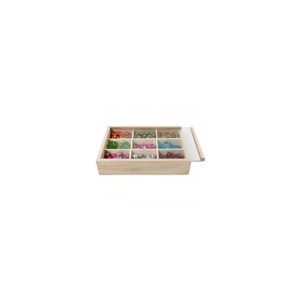 Holz Aufbewahrungsbox für Knöpfe 17x13x3,5cm von Diverse